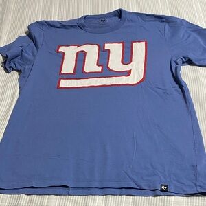 47 Giants Blue Tee with Bold White and Red Design